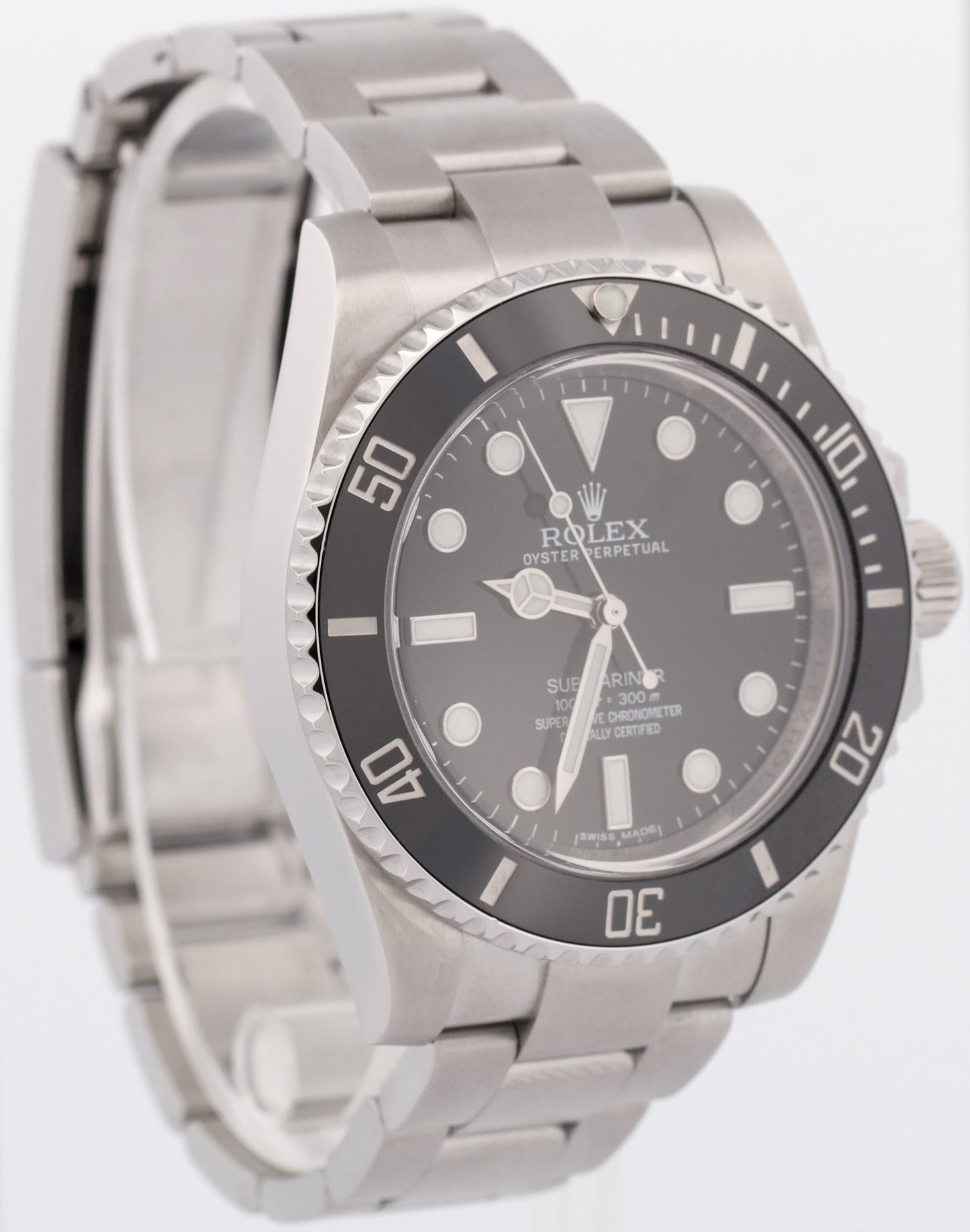 MINT PAPERS Rolex Submariner No-Date 114060 BLACK Ceramic 40mm Steel Watch BOX