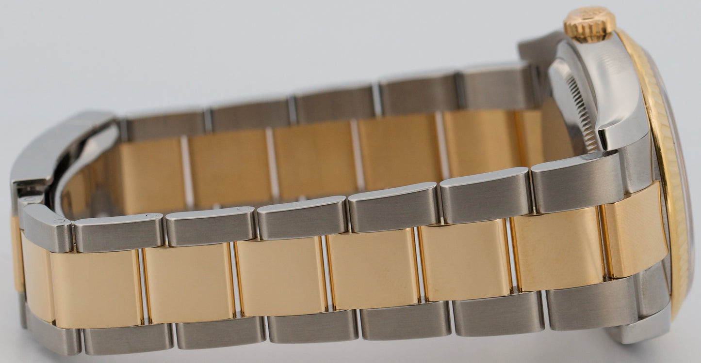 PAPERS Rolex DateJust 36mm Silver Black TUXEDO DIAL 18K Gold OYSTER 116233 BOX