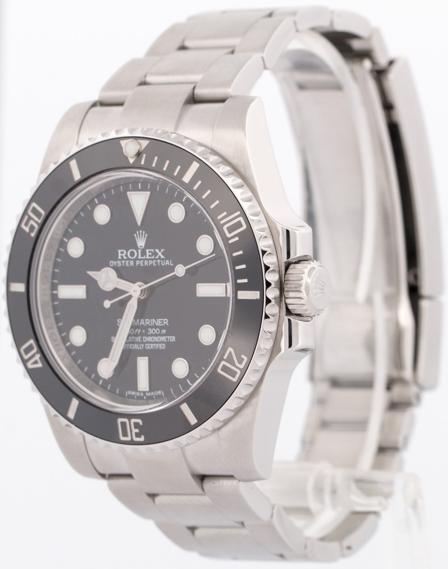 MINT PAPERS Rolex Submariner No-Date 114060 BLACK Ceramic 40mm Steel Watch BOX