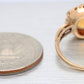 Antique Art Deco 3.20ct Crystal Opal Cocktail Ring | 14k Yellow Gold, Tri-Color Accents