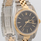 Rolex DateJust 36mm BLACK TAPESTRY 18K Yellow Gold JUBILEE Steel 16233 Watch