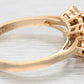 Vintage Oval Cut Blue Sapphire & Diamond Band Ring - 14k Yellow Gold