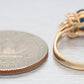 Vintage Oval Cut Blue Sapphire & Diamond Band Ring - 14k Yellow Gold