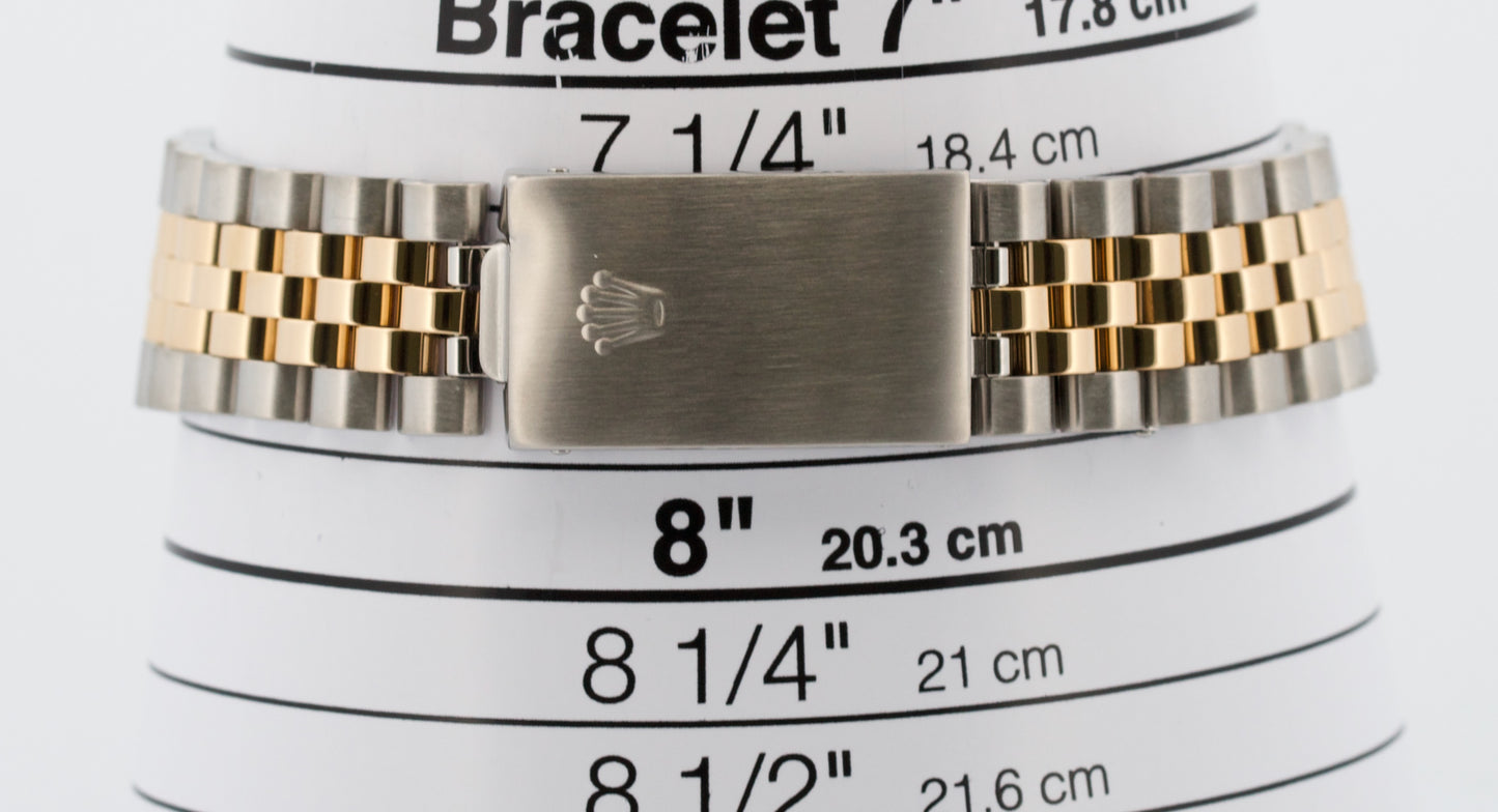 Rolex DateJust 36mm BLACK TAPESTRY 18K Yellow Gold JUBILEE Steel 16233 Watch