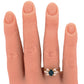 Vintage Oval Cut Blue Sapphire & Diamond Band Ring - 14k Yellow Gold