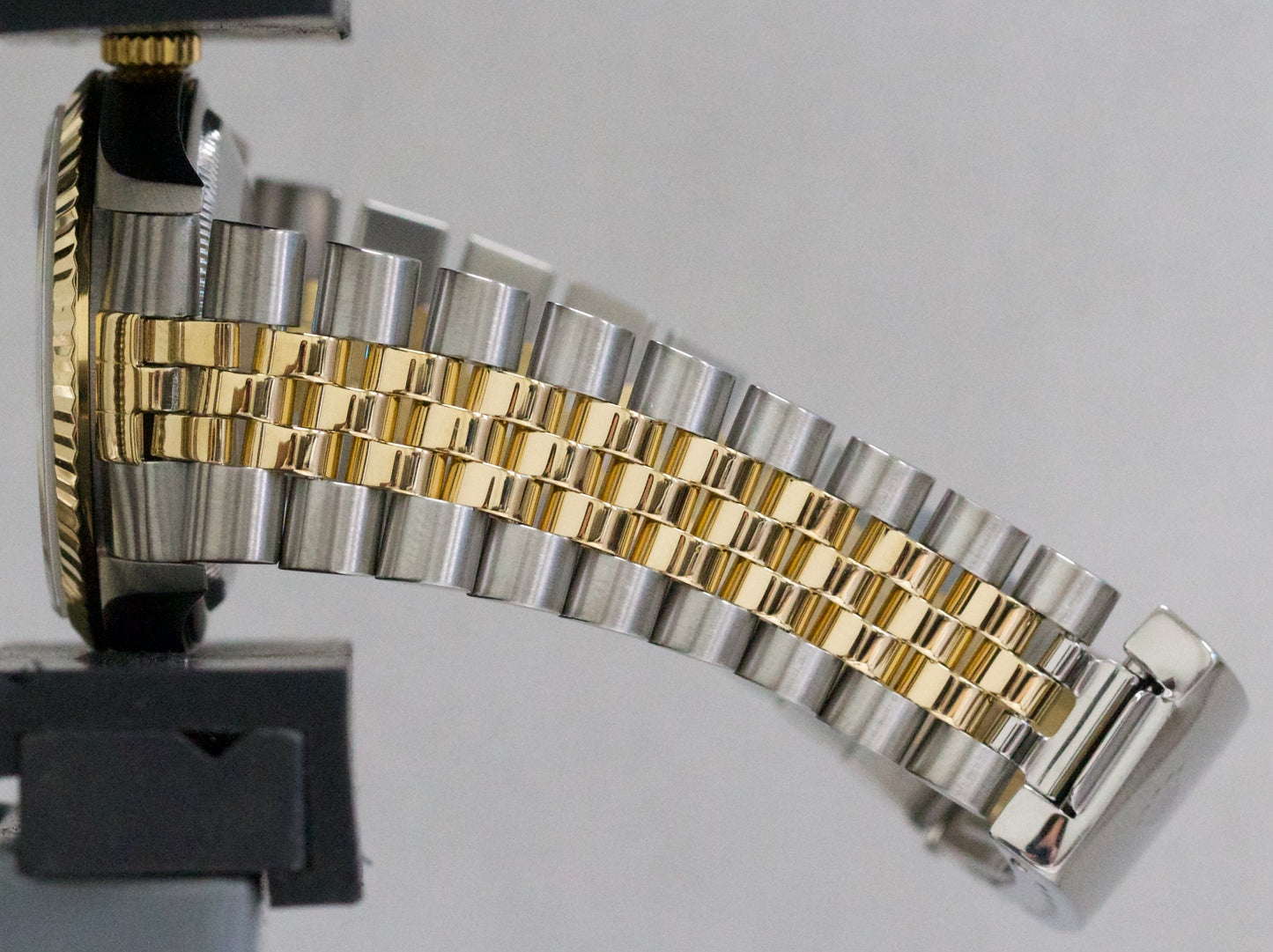 Rolex DateJust 36mm BLACK TAPESTRY 18K Yellow Gold JUBILEE Steel 16233 Watch