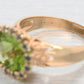 Vintage Oval Peridot & Green Diamond Halo Cocktail Ring - 14k Yellow Gold