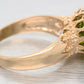 Vintage Oval Peridot & Green Diamond Halo Cocktail Ring - 14k Yellow Gold
