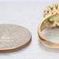 Vintage Oval Peridot & Green Diamond Halo Cocktail Ring - 14k Yellow Gold