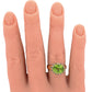 Vintage Oval Peridot & Green Diamond Halo Cocktail Ring - 14k Yellow Gold