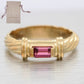 David Yurman Pink Tourmaline Metro Band Ring - 14k Yellow Gold Cable-Pattern