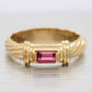 David Yurman Pink Tourmaline Metro Band Ring - 14k Yellow Gold Cable-Pattern