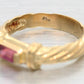 David Yurman Pink Tourmaline Metro Band Ring - 14k Yellow Gold Cable-Pattern