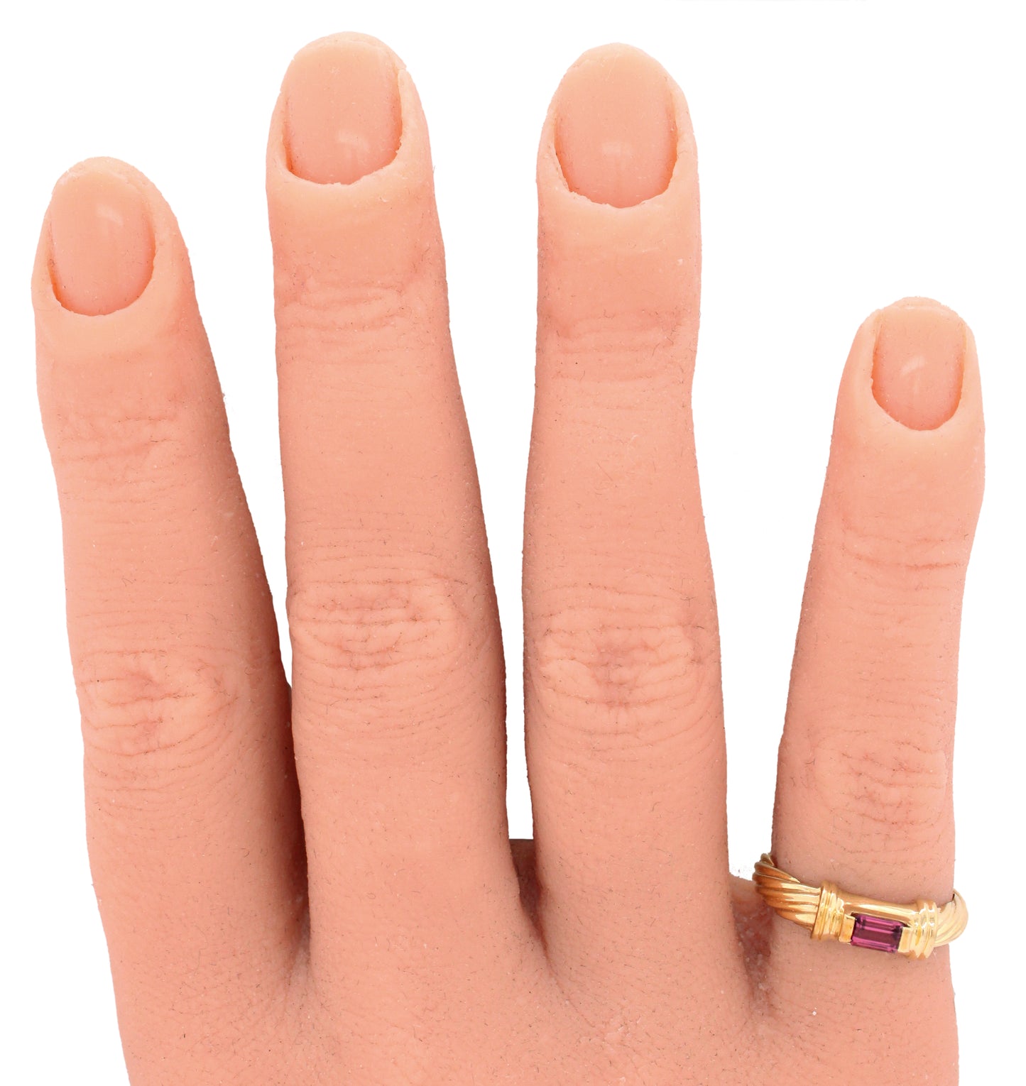 David Yurman Pink Tourmaline Metro Band Ring - 14k Yellow Gold Cable-Pattern