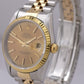 Rolex DateJust 36mm CHAMPAGNE Two-Tone 18K Gold NO HOLES JUBILEE 16233 Watch