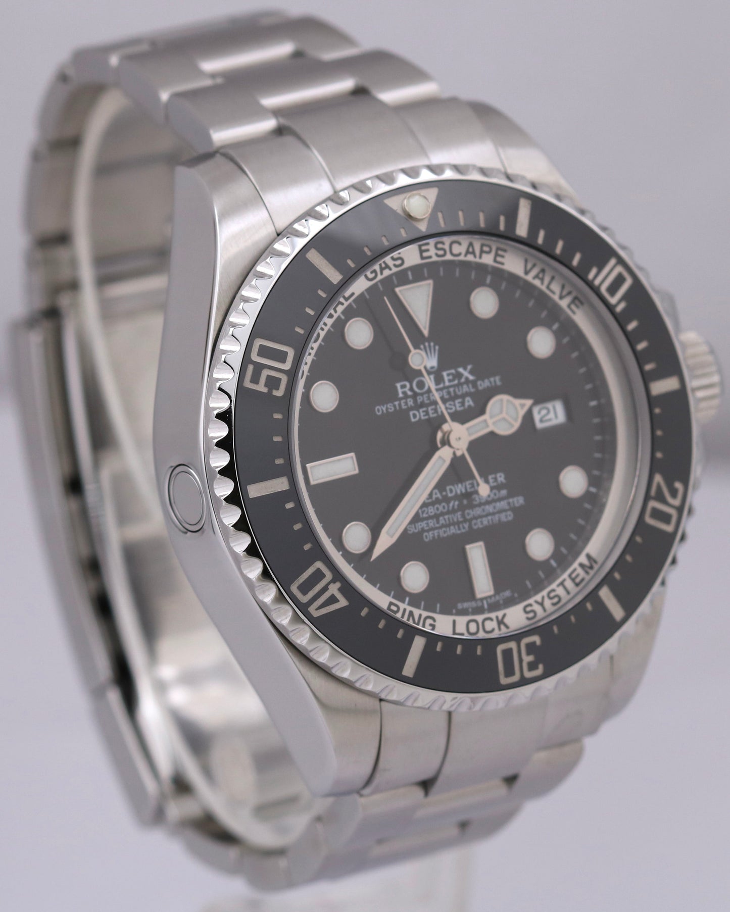 MINT Rolex Sea-Dweller Deepsea 44mm Black Ceramic Dive Stainless Steel 116660