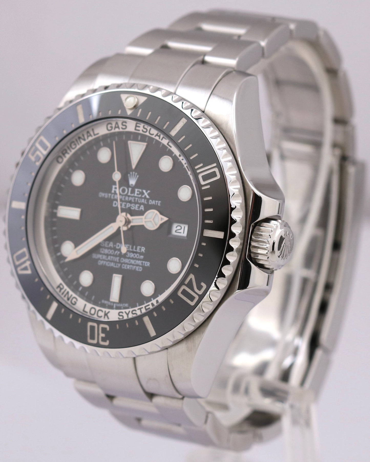 MINT Rolex Sea-Dweller Deepsea 44mm Black Ceramic Dive Stainless Steel 116660