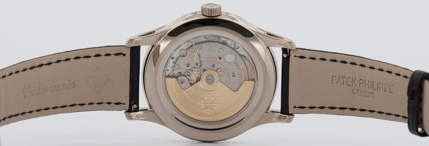 Patek Philippe Annual Calendar 18K White Gold GRAY SILVER Leather 40mm 5205G