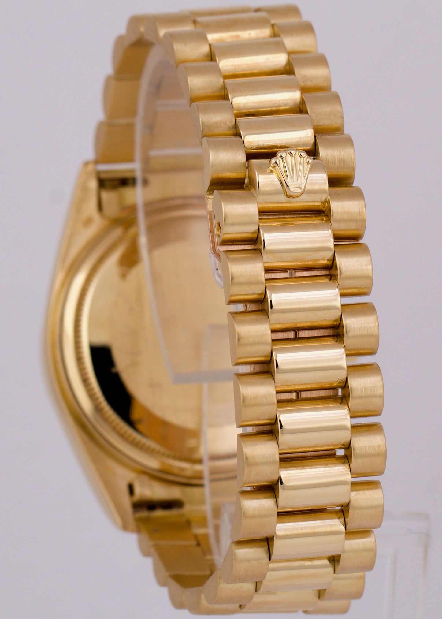 1987 Rolex Day-Date President 36mm Champagne 18K Yellow Gold Fluted Watch 18038