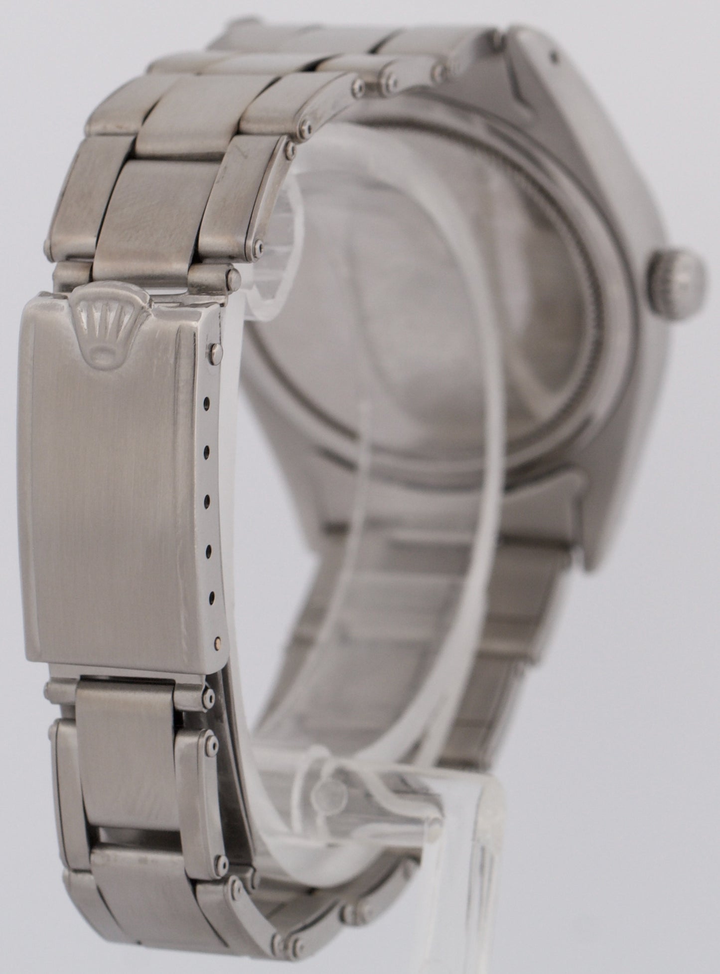 VINTAGE Rolex Oysterdate Precision PATINA SILVER Stainless Steel 34mm Watch 6494