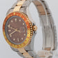 Rolex GMT-Master II BROWN Two-Tone Gold Steel NO-HOLES 40mm 16713 Watch
