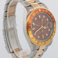 Rolex GMT-Master II BROWN Two-Tone Gold Steel NO-HOLES 40mm 16713 Watch