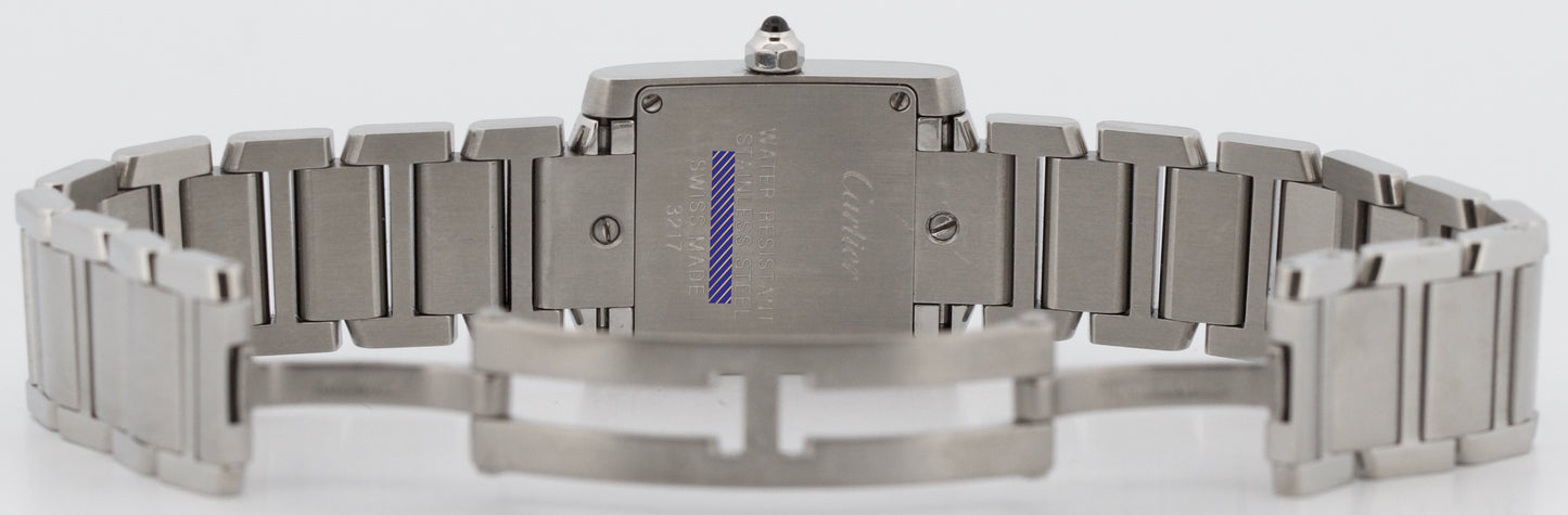 Cartier Tank Francaise 20mm IVORY ROMAN Quartz Stainless Steel W51008Q3 3217