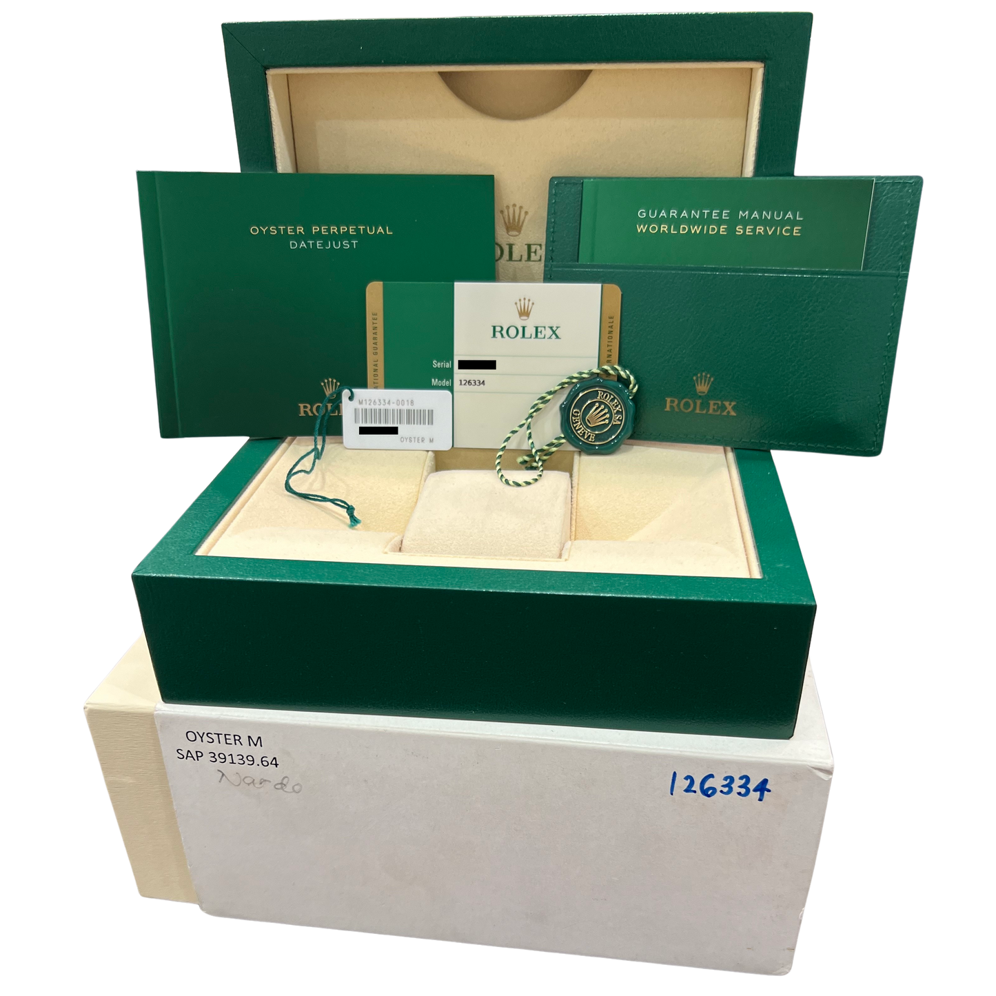 PAPERS Rolex DateJust 41 Black 18K Gold Steel Fluted JUBILEE 41mm 126334 BOX