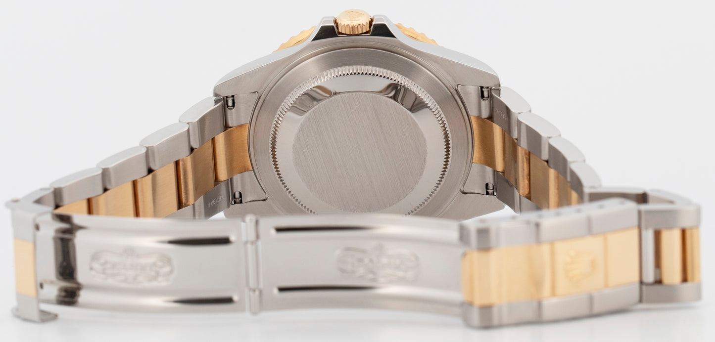 Rolex GMT-Master II BROWN Two-Tone Gold Steel NO-HOLES 40mm 16713 Watch