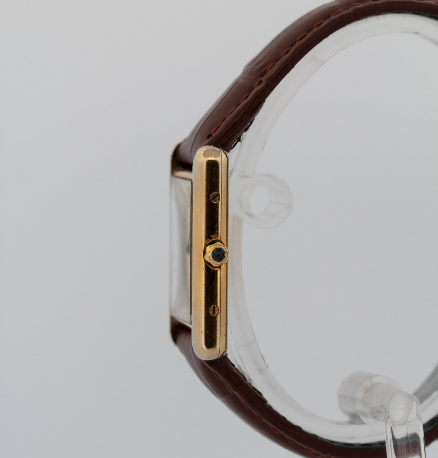 Cartier Tank Quartz Ivory Roman Sterling Silver Vermeil Gold 23.5mm Watch 881008