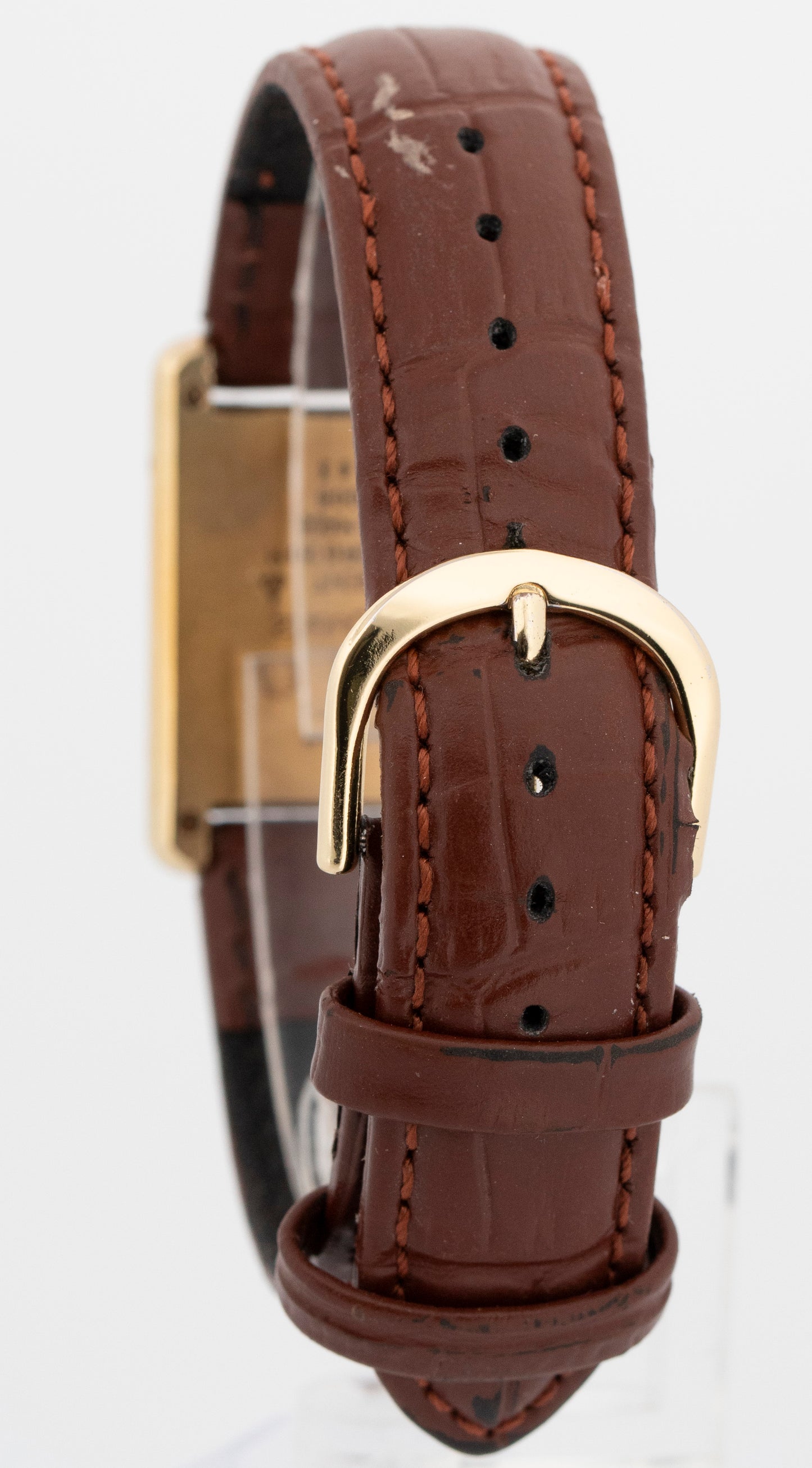 Cartier Tank Quartz Ivory Roman Sterling Silver Vermeil Gold 23.5mm Watch 881008