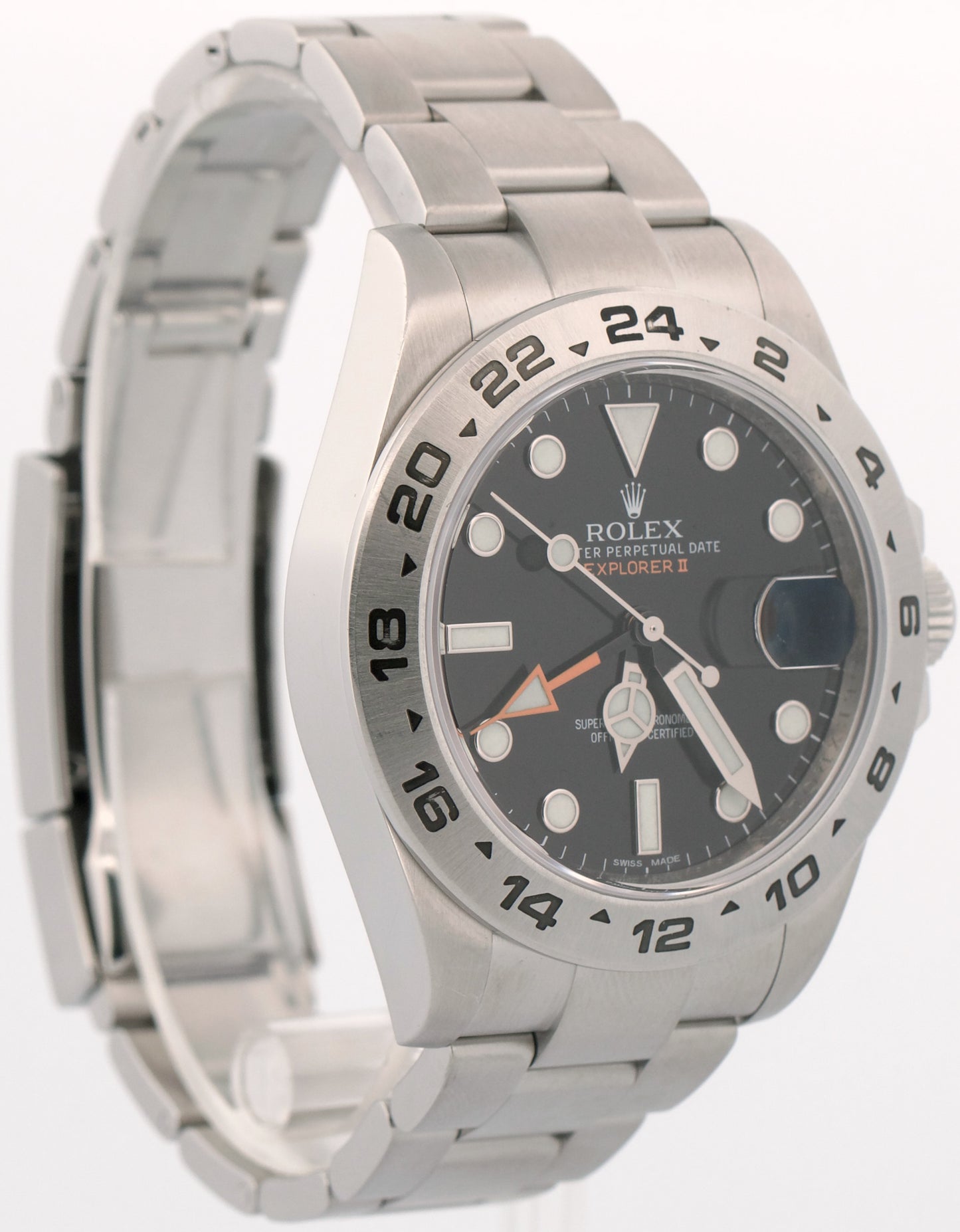 2025 RSC PAPERS Rolex Explorer II BLACK Stainless Steel Orange 42mm Watch 216570