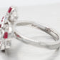 Antique Art Deco 0.30 ctw Ruby & Diamond Swirl Cocktail Ring - 14k White Gold