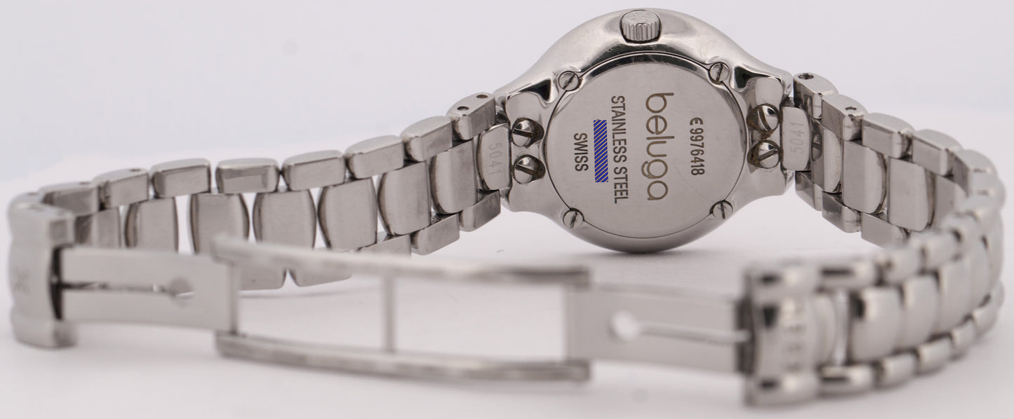 PAPERS Ladies Ebel Beluga Steel MOTHER OF PEARL DIAMOND Quartz 25mm E9976418 BOX