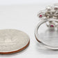 Antique Art Deco 0.30 ctw Ruby & Diamond Swirl Cocktail Ring - 14k White Gold