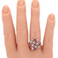 Antique Art Deco 0.30 ctw Ruby & Diamond Swirl Cocktail Ring - 14k White Gold