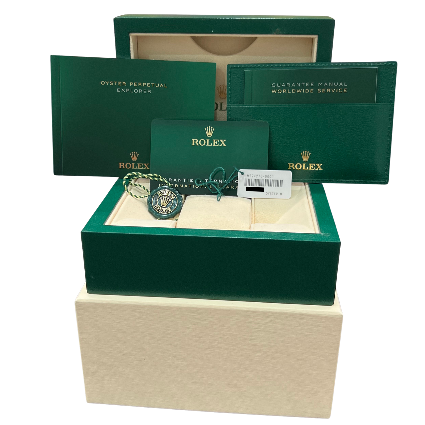 PAPERS Rolex Explorer 40mm Stainless Steel 3-6-9 Black 224270 Watch Oyster BOX