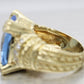 Judith Ripka Monaco Large Blue Quartz & Diamond Cocktail Ring - 18k Yellow Gold