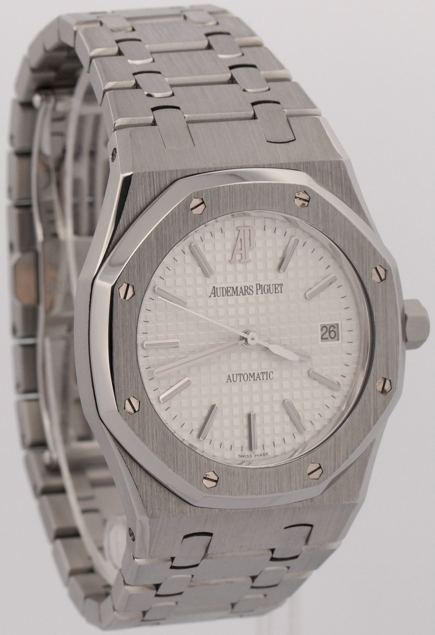 Audemars Piguet Royal Oak WHITE 39mm Stainless Steel Date Watch 15300ST