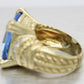 Judith Ripka Monaco Large Blue Quartz & Diamond Cocktail Ring - 18k Yellow Gold