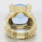 Judith Ripka Monaco Large Blue Quartz & Diamond Cocktail Ring - 18k Yellow Gold