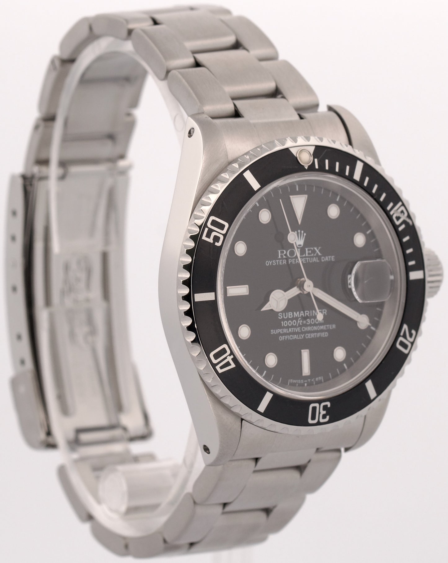1997 Rolex Submariner Date BLACK Stainless Steel 40mm Date Automatic Watch 16610