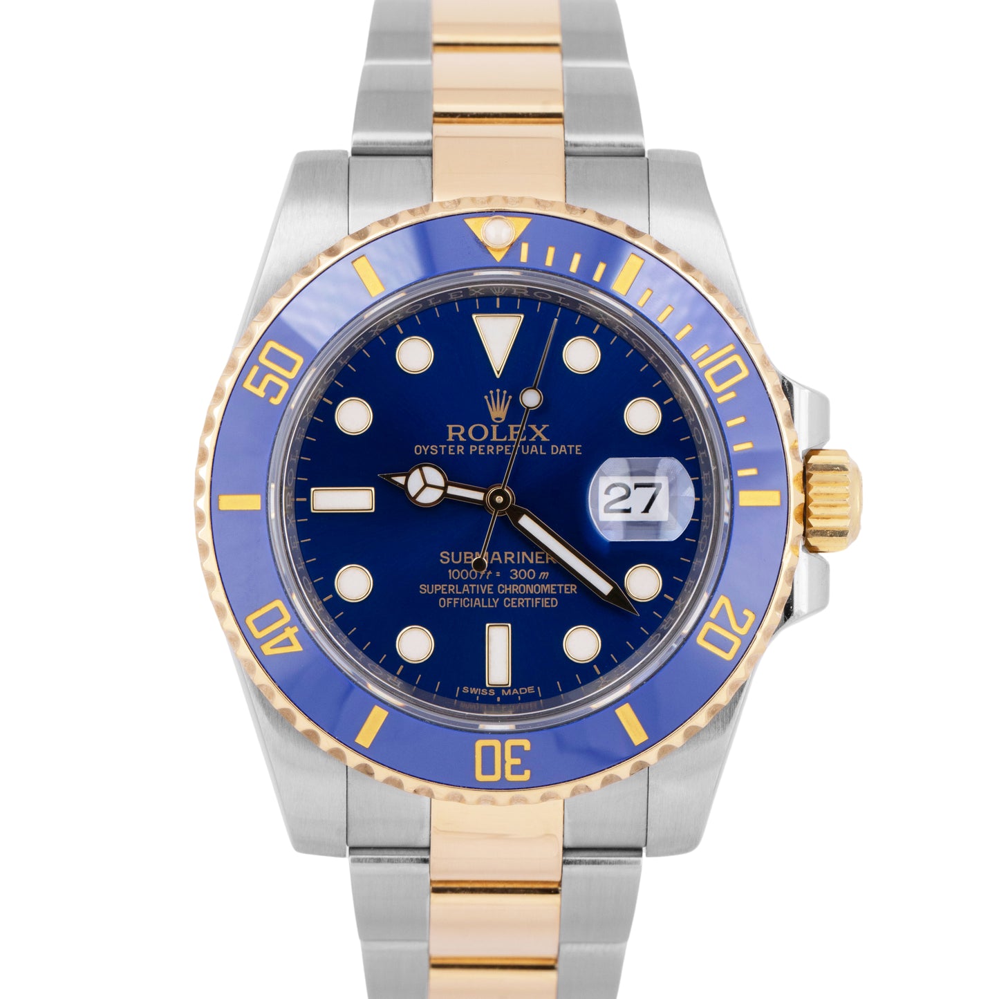 MINT 2018 PAPERS Rolex Submariner Ceramic 40mm Two-Tone Sunburst Blue 116613 BOX