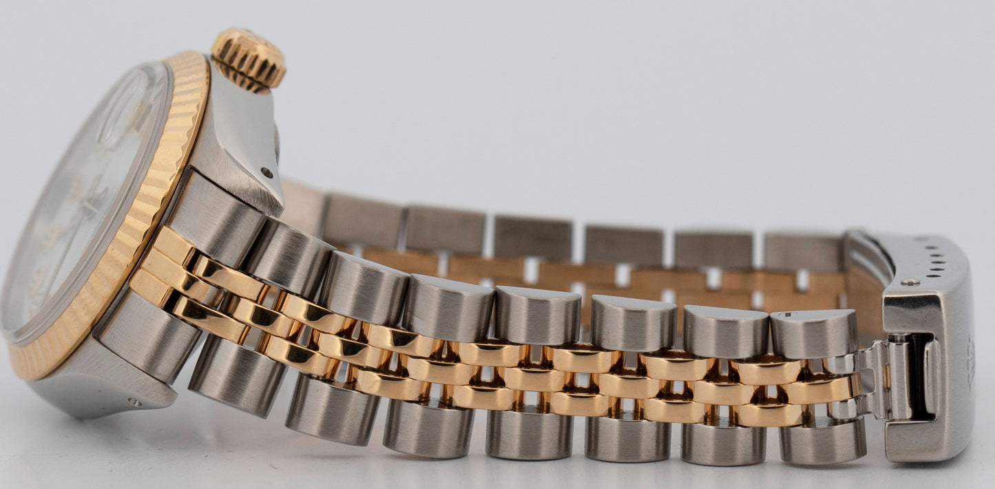 Ladies Rolex DateJust 26mm MOP DIAMOND 18K Yellow Gold Steel JUBILEE 69173 Watch