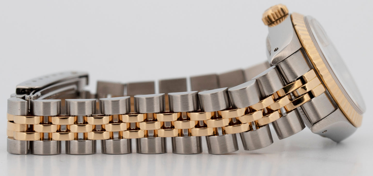 Ladies Rolex DateJust 26mm MOP DIAMOND 18K Yellow Gold Steel JUBILEE 69173 Watch