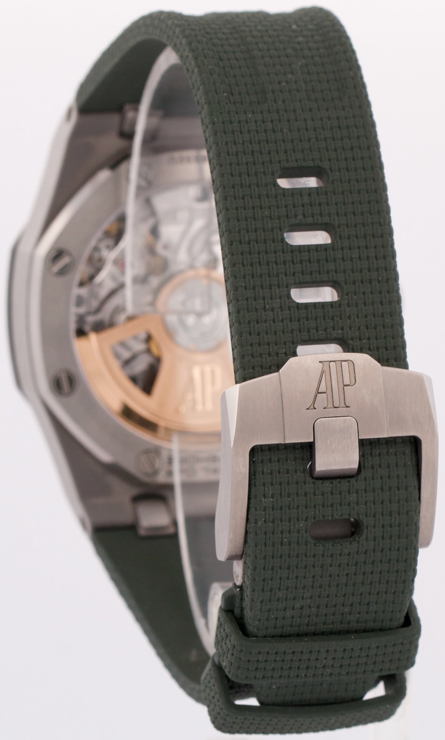PAPERS Audemars Piguet Royal Oak Offshore GREEN Rubber 42mm TITANIUM 26238TI BOX