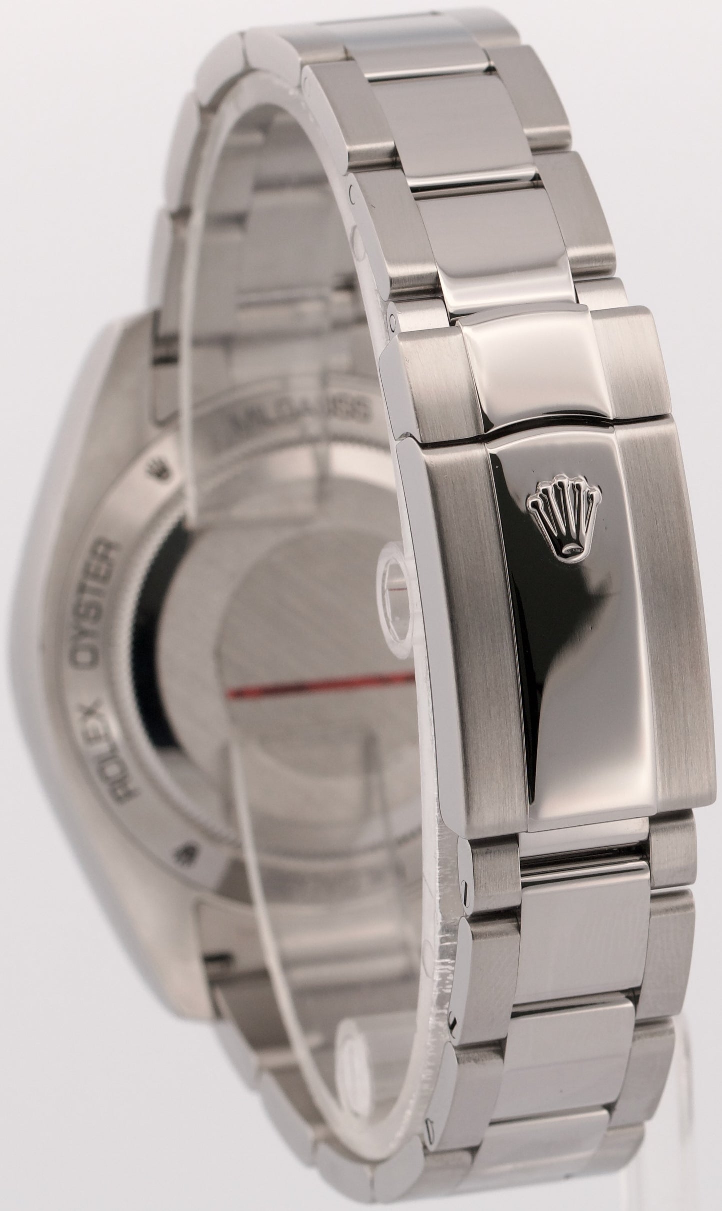 Rolex Milgauss BLACK Orange Steel Green Crystal 40mm Smooth Oyster 116400 GV