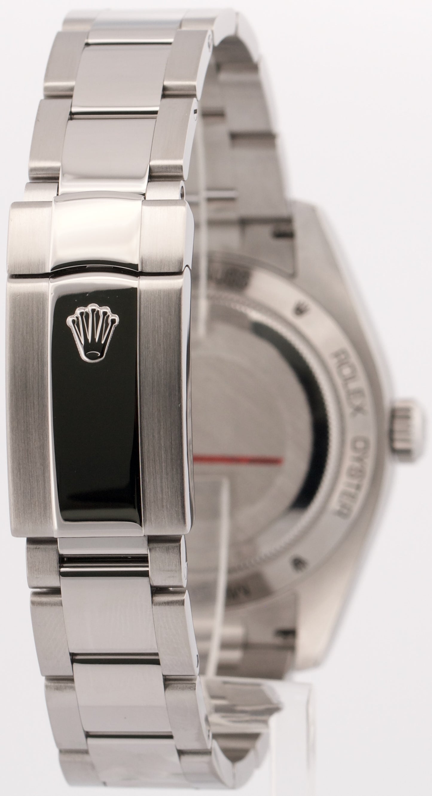 Rolex Milgauss BLACK Orange Steel Green Crystal 40mm Smooth Oyster 116400 GV