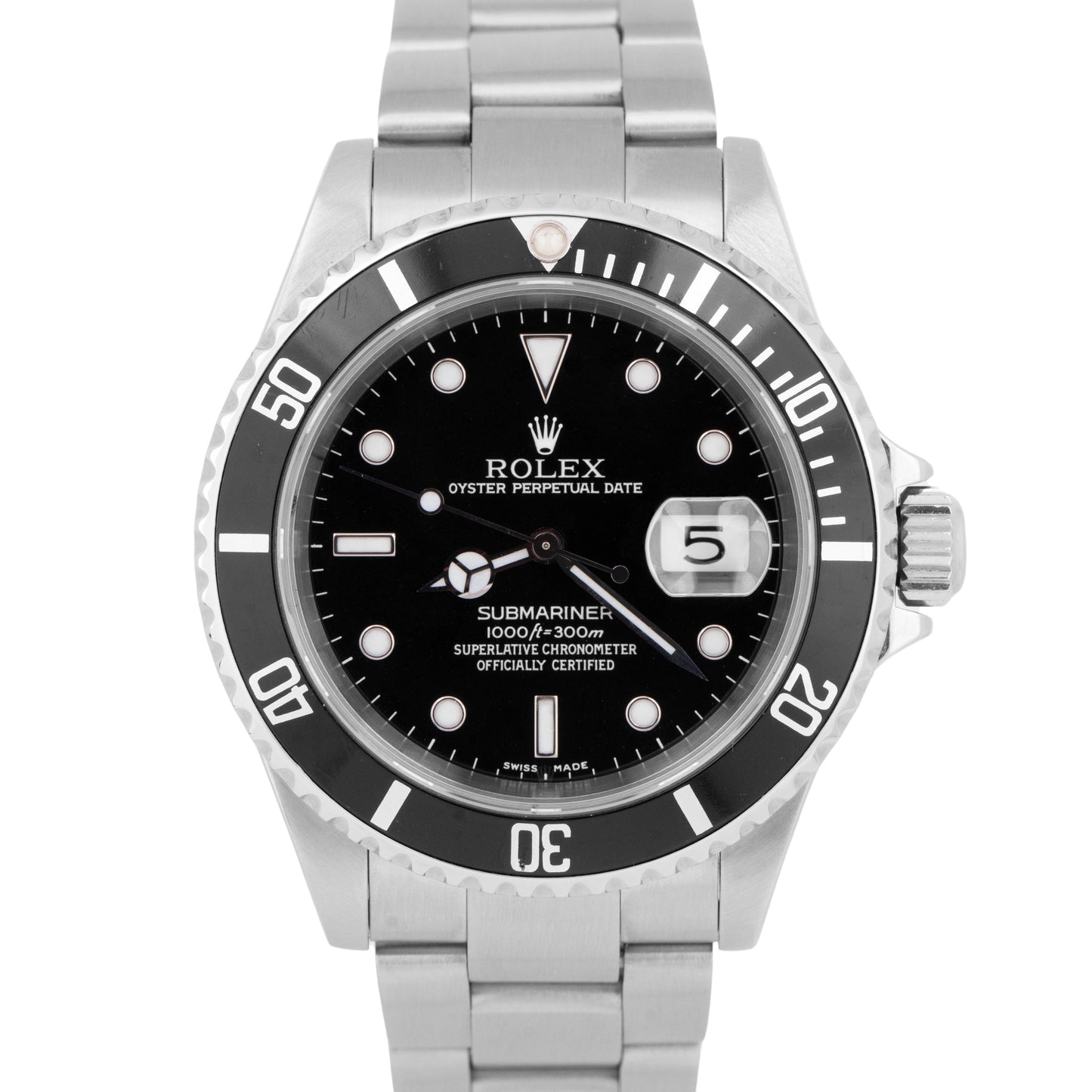 MINT Rolex Submariner Date 40mm Black Stainless Steel Automatic Watch 16610