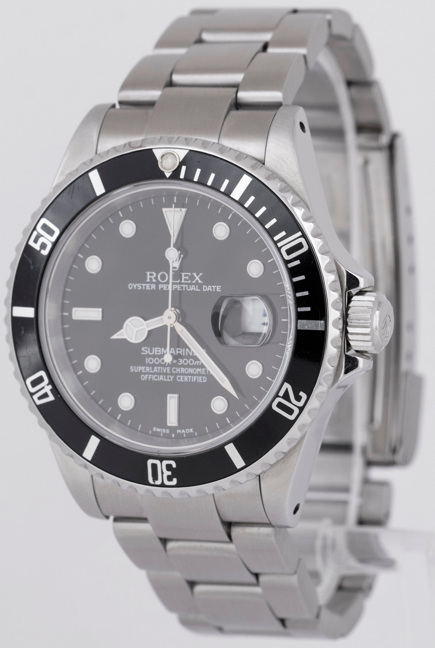 MINT Rolex Submariner Date 40mm Black Stainless Steel Automatic Watch 16610